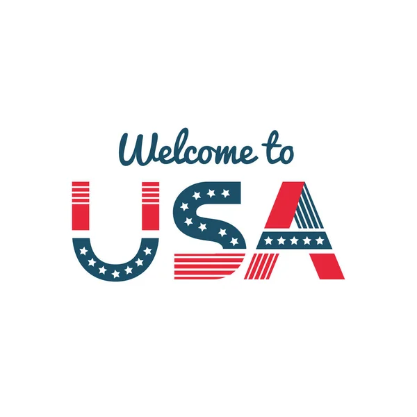 Välkommen till Usa hälsning till en gäst eller nykomling — Stock vektor