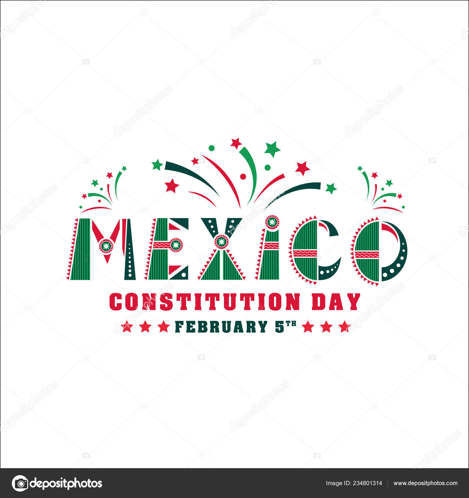 Mexico Constitution day illustration. Vector 5 february Celebration