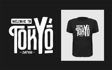 Tshirt Hoşgeldiniz Tokyo, Japonya slogan tasarımı