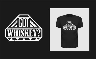 Viski t shirt baskı tasarımı var. Siyah giyim için beyaz yaratıcı tipografi kadar alay. Grunge doku bar logosu. Kısa kollu gömlek üzerinde Trendy ifade.