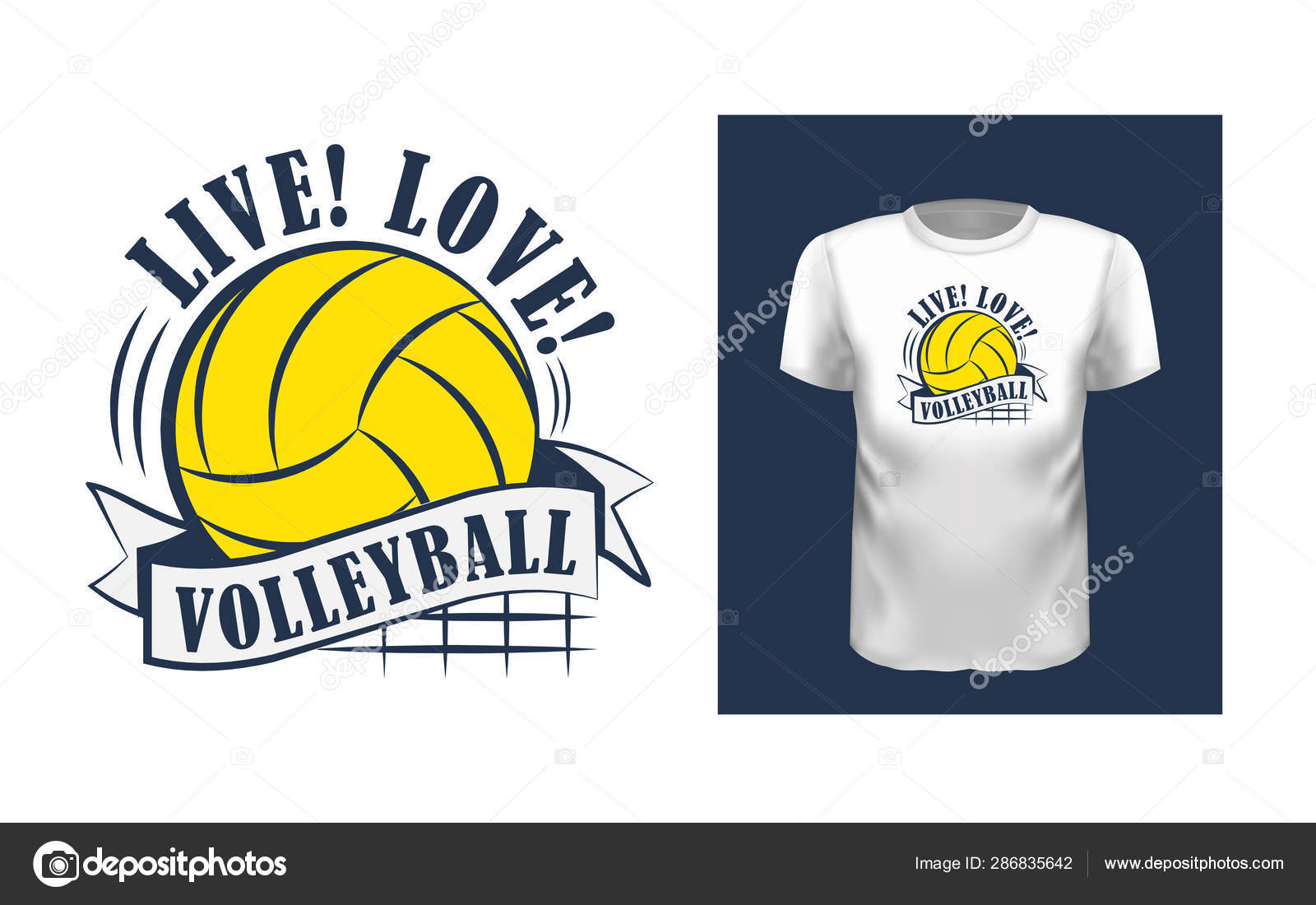 Live, love, volleyball t shirt print design Stock Vector by ©Peliken 286835642