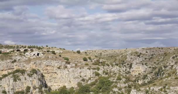 Matera Město Návštěvě Obdivování Objevování Gravinský Kaňon — Stock video