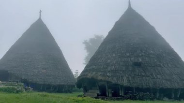 Flores Adası 'ndaki waerebo köyü.