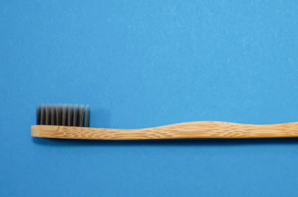 Bamboo Toothbrush Blue Background — Stock Photo, Image