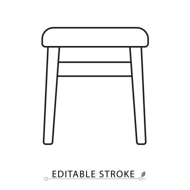 Minimalist tarzda düzenlenebilir felçli bir çocuk masa ikonu. Çocukların mobilya sembolü, kreş ögesi, anaokulu nesnesi, çalışma konsepti, ev dekorasyonu piktogramı, küçük masa tasarımı, iç mekan grafiği
