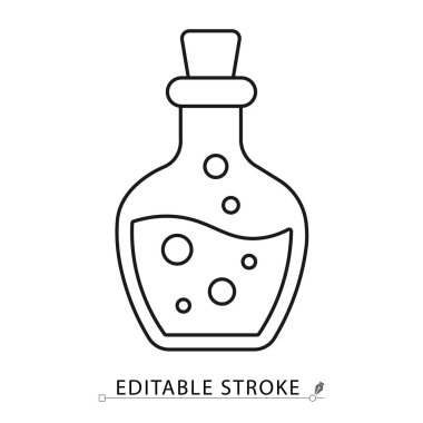 Minimalist çizgi tarzında düzenlenebilir vuruşlu ürkütücü bir baykuş ikonu. Cadılar Bayramı kuşu, korkunç orman yırtıcısı, gizemli vahşi yaşam hayvanı, bilgelik sembolü, kara büyü yaratığı, korku konsepti.