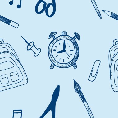 Yeşil arkaplanda vektörsüz okul motifi.