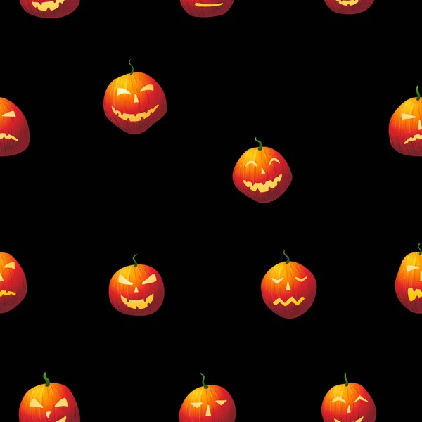 Halloween bezešvé vzor na černém pozadí — Stockový vektor