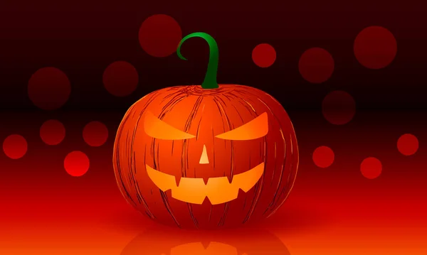 Vetor Halloween abóbora laranja com rosto sorridente — Vetor de Stock