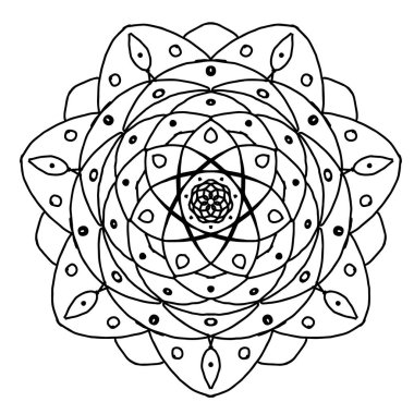 Beyaz arkaplanda vektör mandala deseni