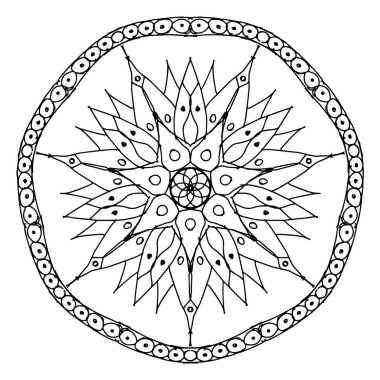 Beyaz arkaplanda vektör mandala deseni