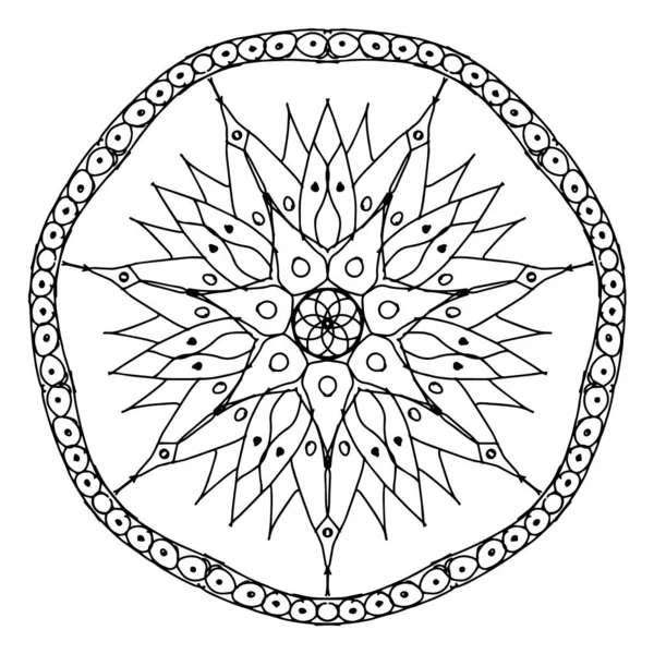 Vektor-Mandala-Muster auf weißem Hintergrund — Stockvektor