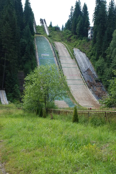 Лижний Схил Палях Французький Tremplin Італійський Trampolino Trampolo — стокове фото