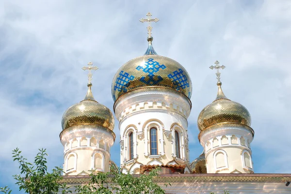 Dômes Croix Église Orthodoxe — Photo