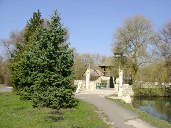 Cossack Island Topilche Hydropark Ternopil Ucrania —  Fotos de Stock