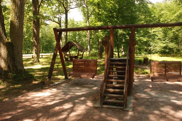 Ormandaki dinlenme alanı.