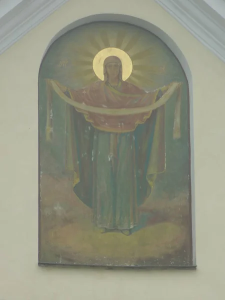 Икона Покрова Пресвятой Богородицы — стоковое фото