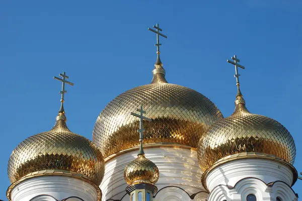 Dômes Croix Église Orthodoxe — Photo