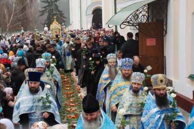Dini geçit töreninde Epiphany Monastery.November 2018 bina Monasheskyy