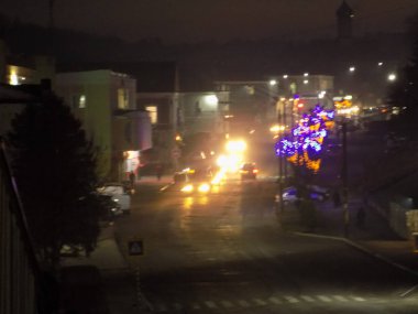 Eski şehrin gece ışıkları. Aralık 2018