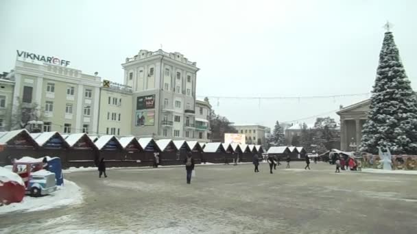 Hoek Theater Plein Ternopil Ukraine December 2018 — Stockvideo