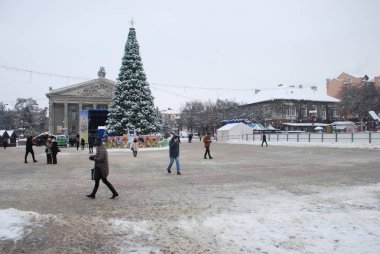 Köşe tiyatro kare Ternopil.Ukraine.December 2018