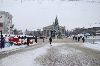 Köşe tiyatro kare Ternopil.Ukraine.December 2018