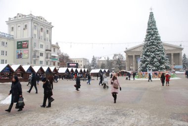 Köşe tiyatro kare Ternopil.Ukraine.December 2018