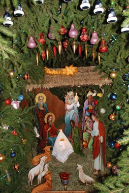 Manastırda Noel doğumu sahnesi