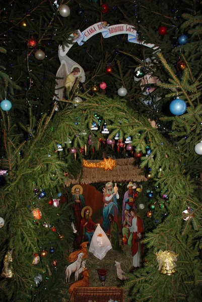 Crèche Noël Dans Monastère — Photo