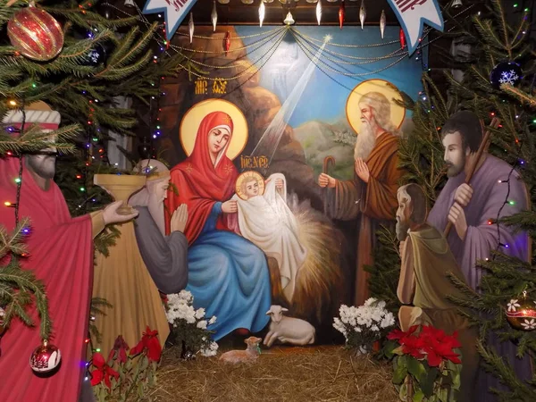 Christmas Crib Monastery — Stock Photo, Image