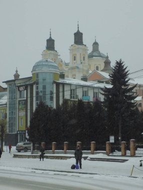 Shevchenko sokağa Kremenets, Ternopil bölgesi. Ukrayna