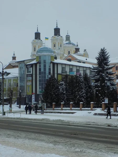 Вулиця Шевченка Кременець Тернопільської Області Україна — стокове фото