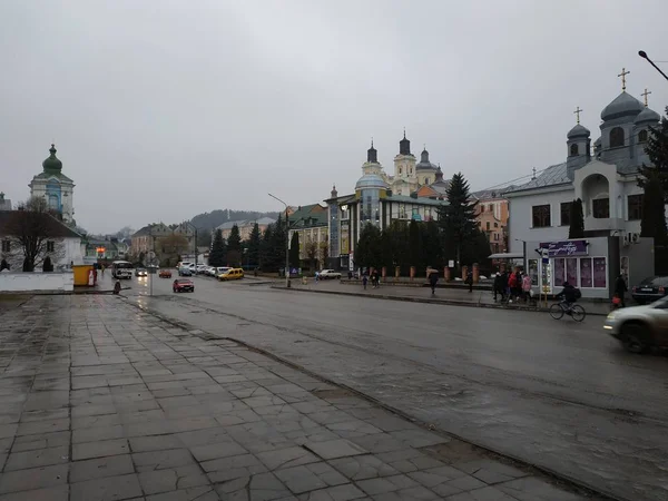 Shevchenko sokağa Kremenets, Ternopil bölgesi. Ukrayna