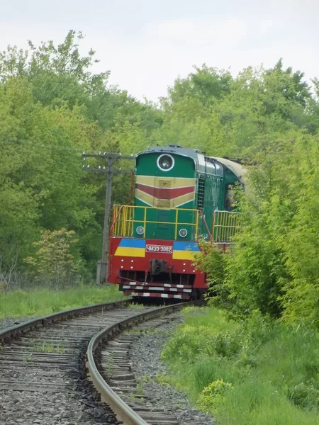 Chimera Dizel Lokomotif Chme3 Çekoslovak Dizel Lokomotif Ile Elektrik Iletim — Stok fotoğraf