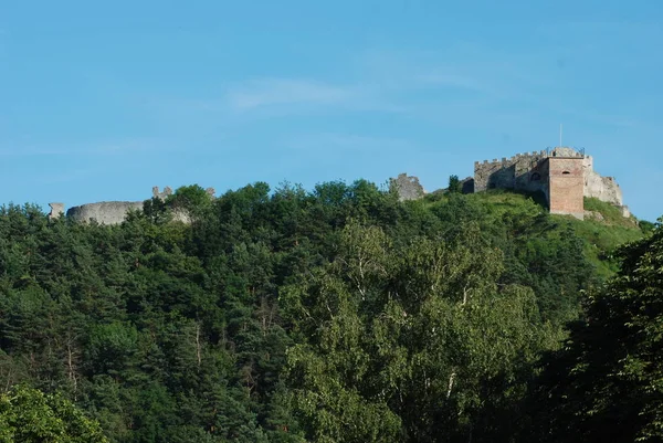 古堡的防御墙和入口塔 — 图库照片