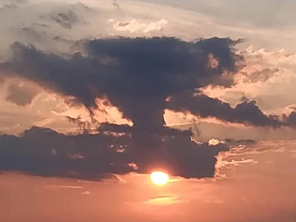 Вечірнє Хмарне Небо Загальний Вид — стокове фото