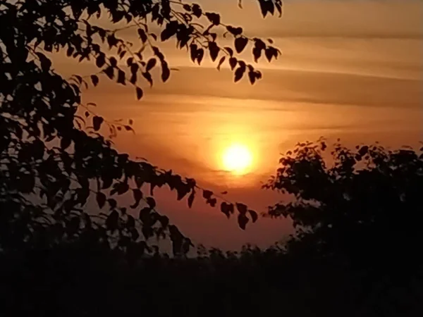 Avond Bewolkte Lucht Algemeen Uitzicht — Stockfoto