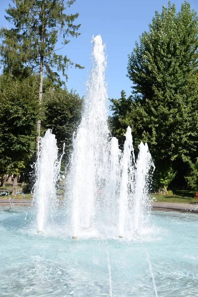 Fontänen Cascade Teatertorget Ternopil Ukraina — Stockfoto