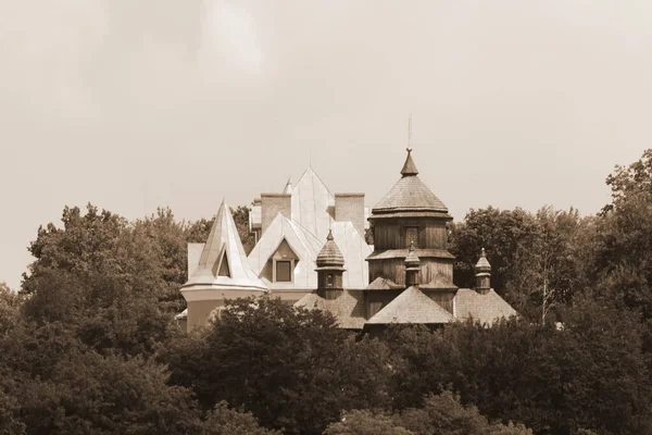 Iglesia Madera Del Monasterio Católico Griego Zarvanytsya —  Fotos de Stock