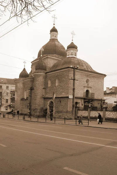 Igreja Natividade Cristo Ternopil Rua Ruska — Fotografia de Stock