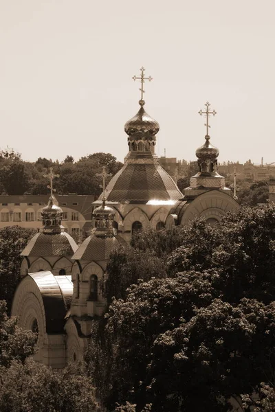 Ortodox Templom Aranykupolája — Stock Fotó