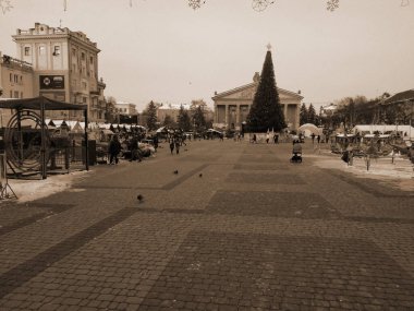 Köşedeki tiyatro meydanı Ternopil.Ukrayna.