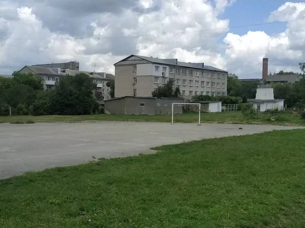 Vista Janela Para Cidade — Fotografia de Stock