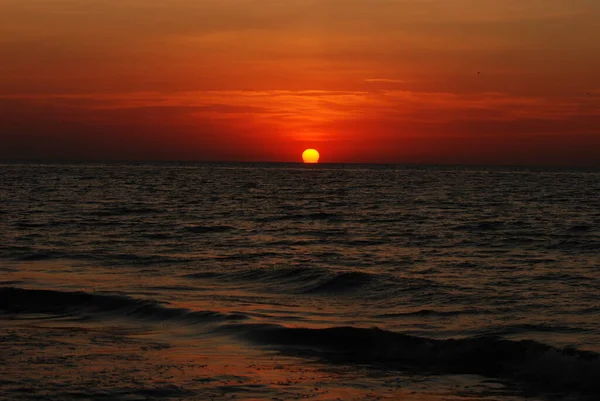 Salida Del Sol Sobre Mar — Foto de Stock