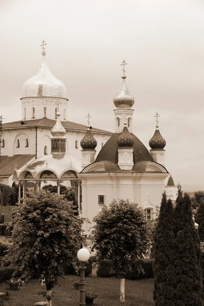 Cupola Oro Della Santa Dormizione Pochayiv Lavra — Foto Stock