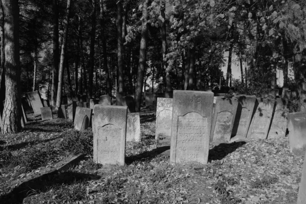 Ukrayna Nın Khmelnytsky Bölgesindeki Slavuta Şehrinde Eski Bir Yahudi Mezarlığı — Stok fotoğraf
