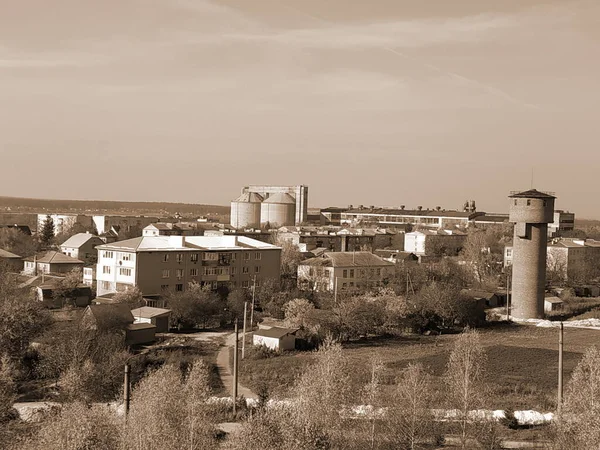 Der Blick Aus Dem Fenster Auf Die Stadt — Stockfoto