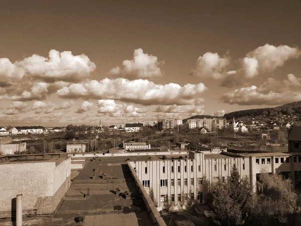 Vista Dalla Finestra Verso Città — Foto Stock