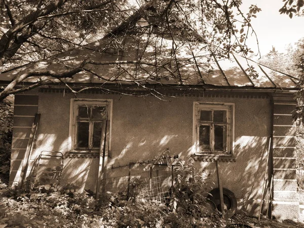 Houten Huis Het Oekraïense Dorp — Stockfoto